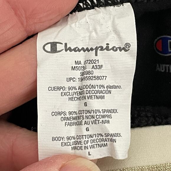 Champion Womens Base Layer Metallic Spellout Leggings Size L Athleisure Stretch - Picture 6 of 9